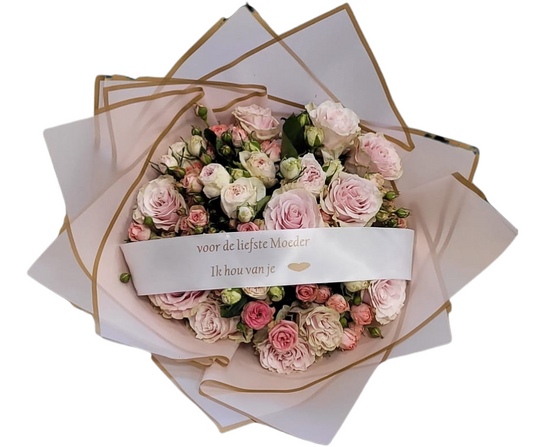 Liefdevol Boeket– Luxe Rozenboeket met lint