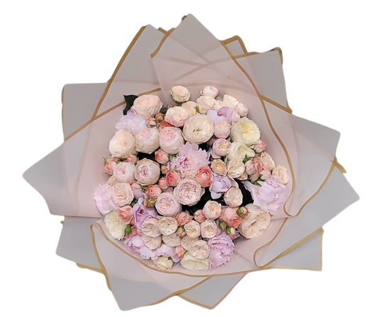 Offerfeest 2025 Geschenk – Luxe Roze & Crème Rozenboeket