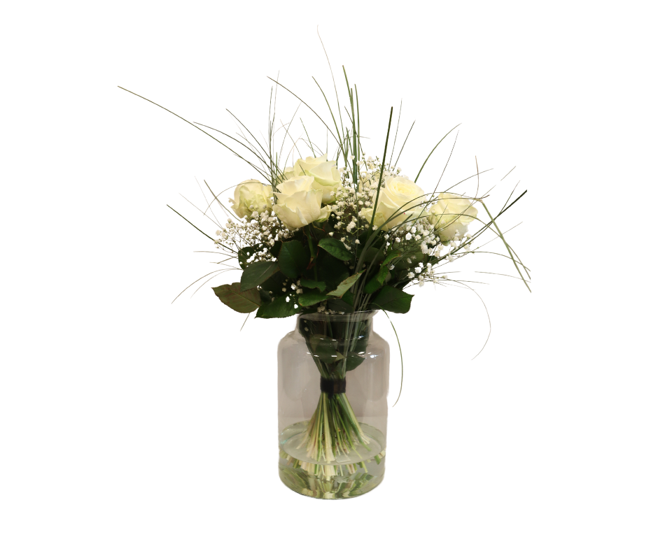 Luxe Witte Rozen Boeket