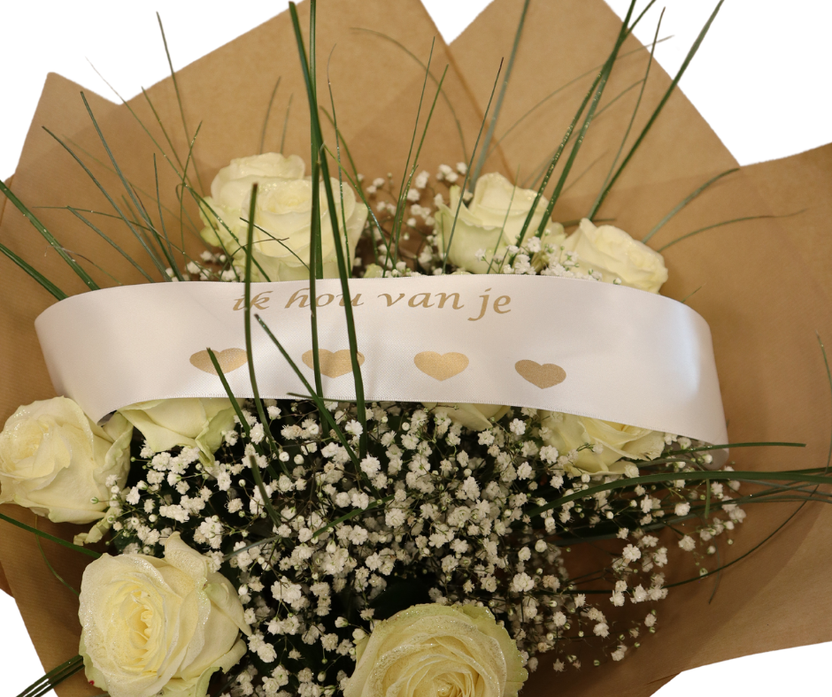 Luxe Witte Rozen Boeket