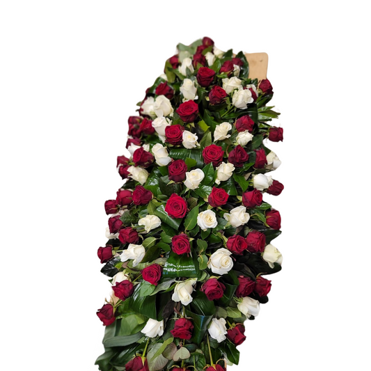 Rode & Witte Rozen Kistbedekking