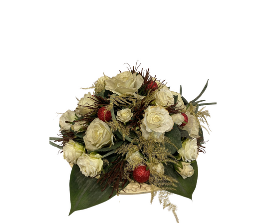 Winterse Rozen Bloemstuk