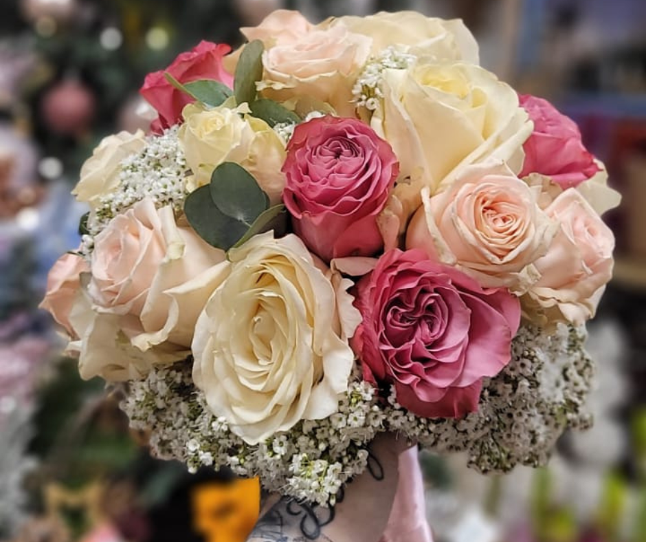 Roze Witte Droom Bruidsboeket