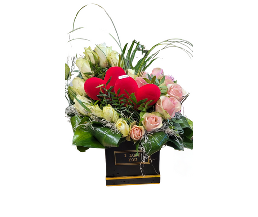 Liefdeshart bloemstuk