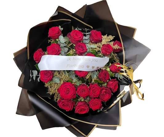 Royal Rozen Boeket met Lint