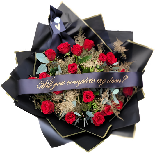 Royal Rozen Boeket met Lint